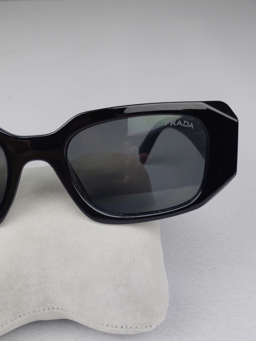 Prada Black Rectangular Women’s Sunglasses - Classic UV Protection - Picture 6 of 15